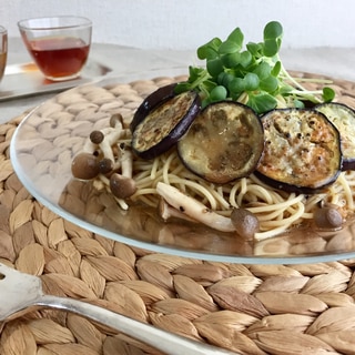 なすとしめじの冷製パスタ